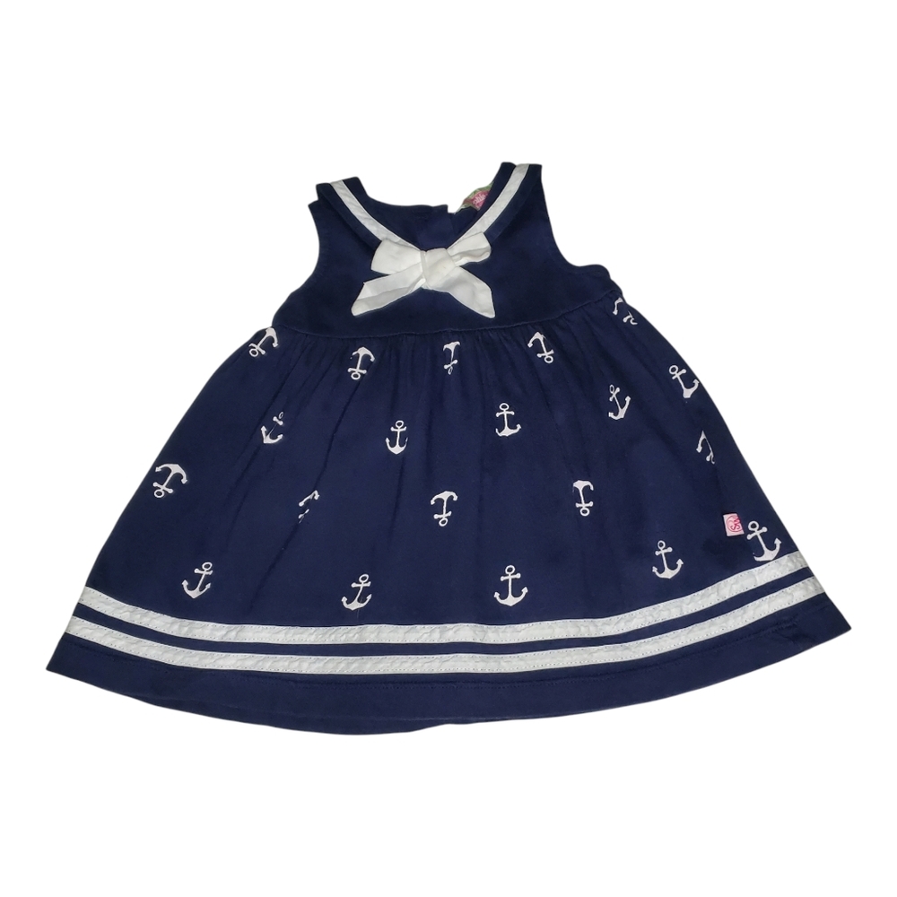 Sophie and Sam Short-sleeve Dress Navy Sailor Baby Girls 12 Months